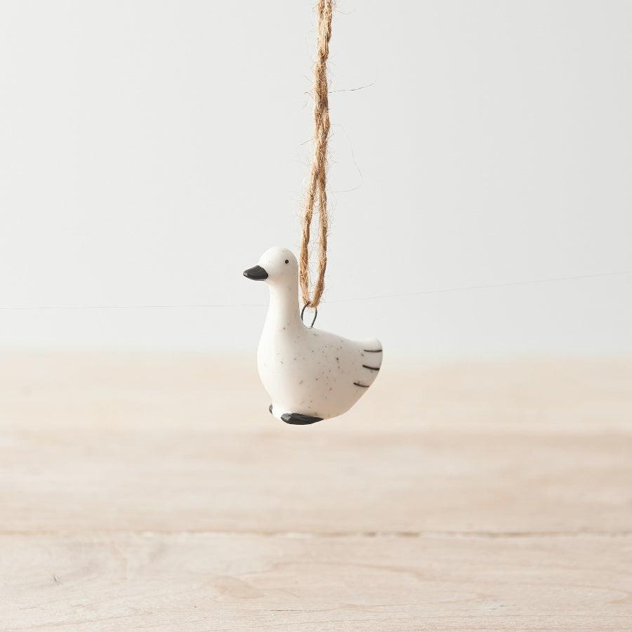 Porcelain Mini Hanging Duck, 4cm