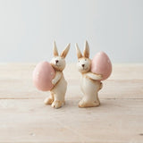 ASSORTMENT OF TWO RABBITS WITH EGGS, 10CM