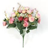 Artificial Mini Rose 7 Branch 21 Heads flower-Pink