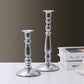 Silver-plated iron candlesticks – elegant tabletop candle holders with a vintage-inspired design, perfect for home décor, weddings, and special occasions, sturdy and durable construction, adds a sophisticated touch to any setting.