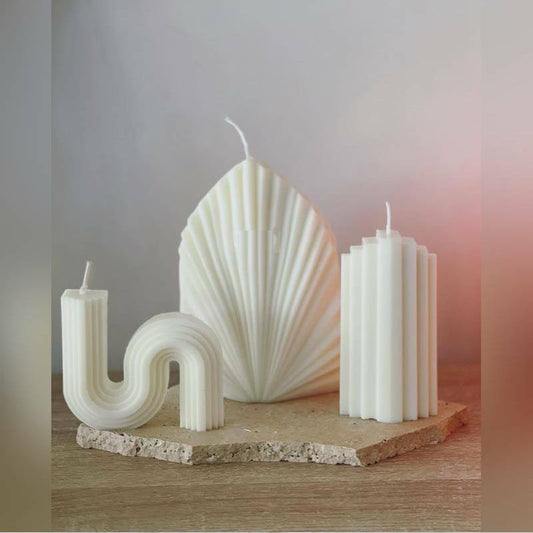 Geometric S Shaped Pillar Soy Candle