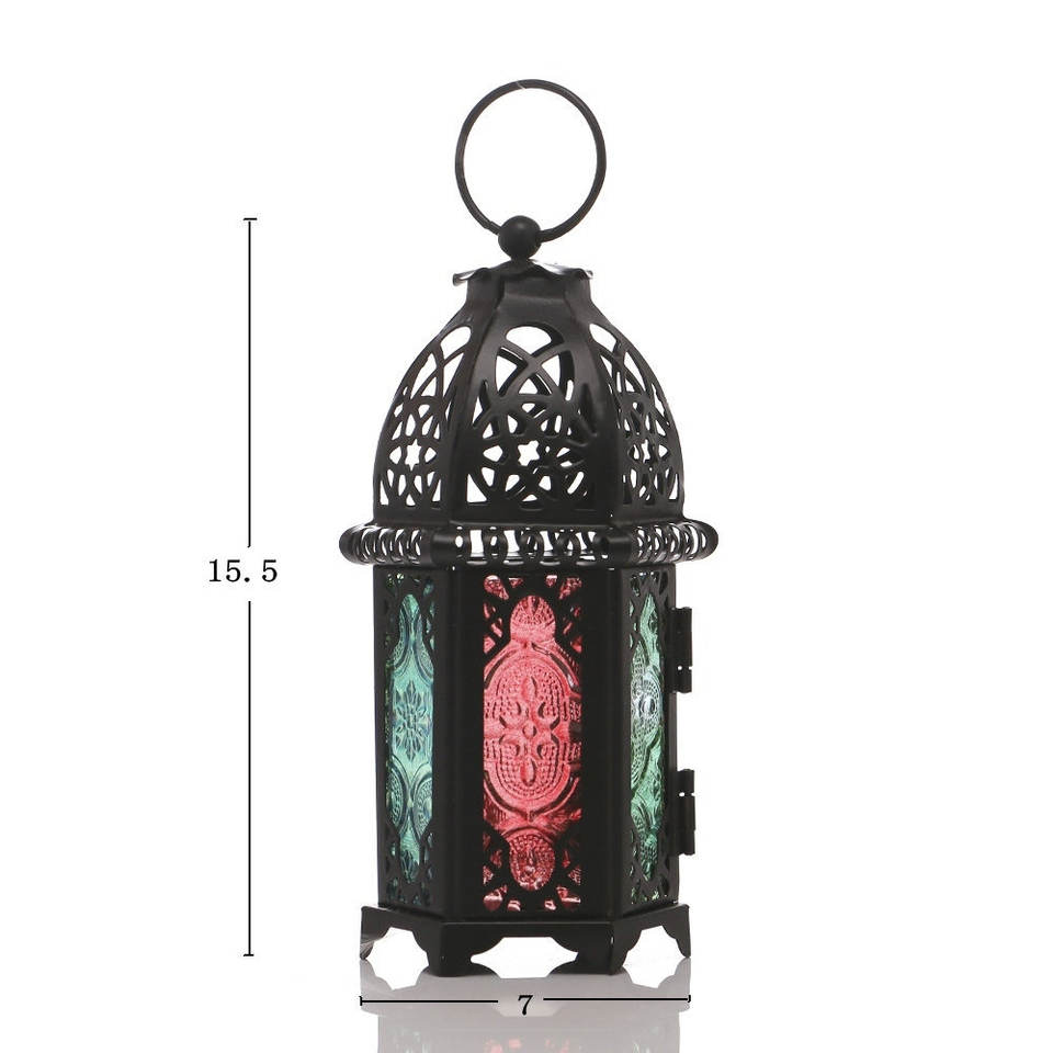 European style retro boho iron antique home decor accessories hanging storm lantern candle holder stand