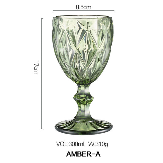 Embossed glass water cup clear 300ml