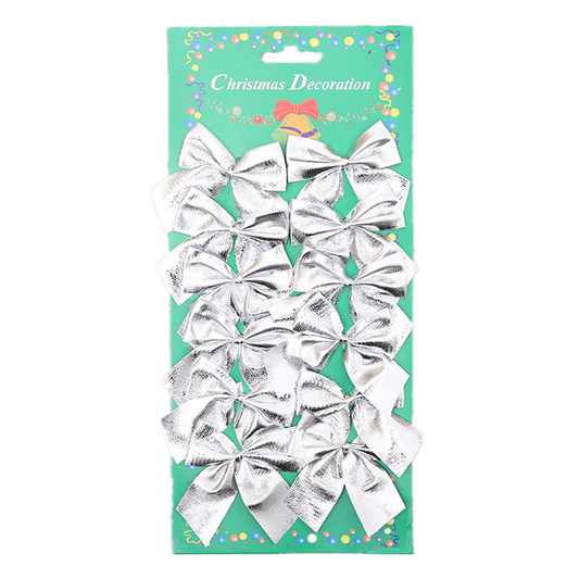 Christmas Bows-Silver