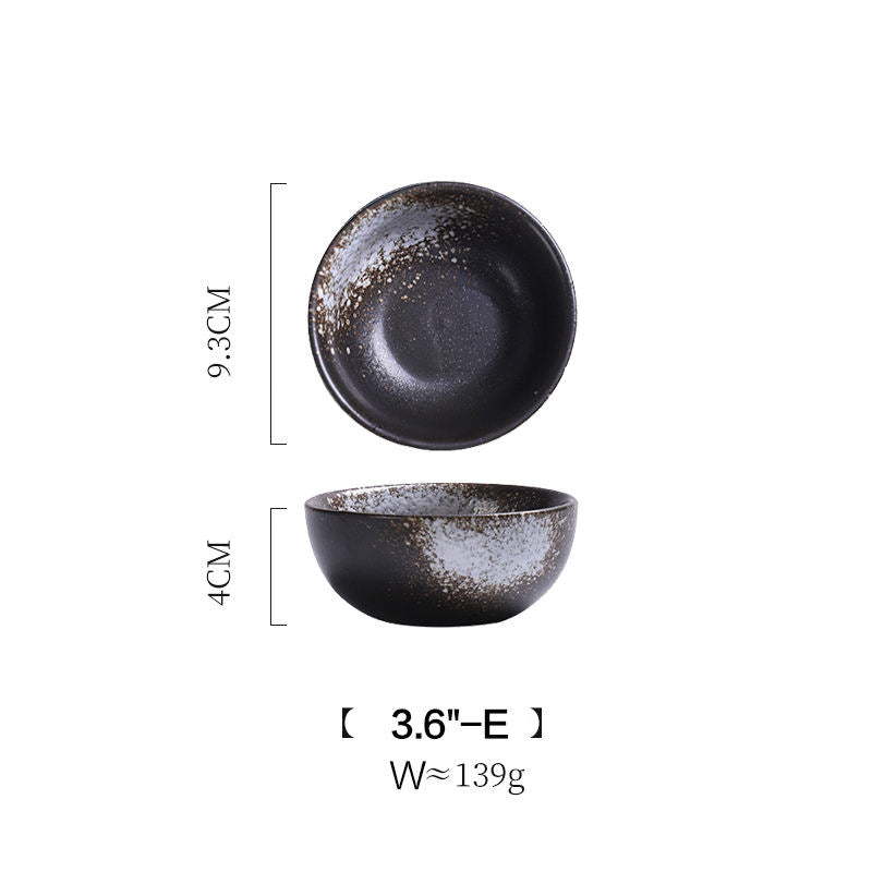 3.6 inch black white Japanese bowl