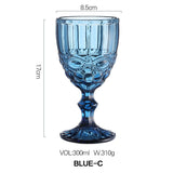 Blue French vintage wine glass