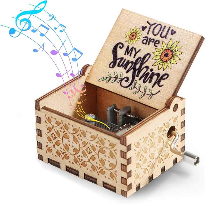 La Vie En Rose Theme Wooden Music Box - 6.5 × 5.1 × 4.2 cm - Beautifully Crafted Wooden Music Box with the "La Vie En Rose" Theme - Perfect Gift for Music Lovers or as a Decorative Piece for Your Home.