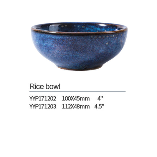 4 inch Blue fambe rice bowl