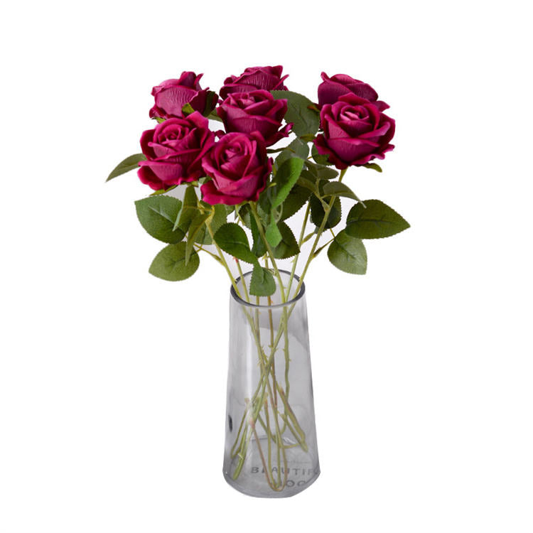 Artificial Silk Flowers Realistic Roses Bouquet Long Stem