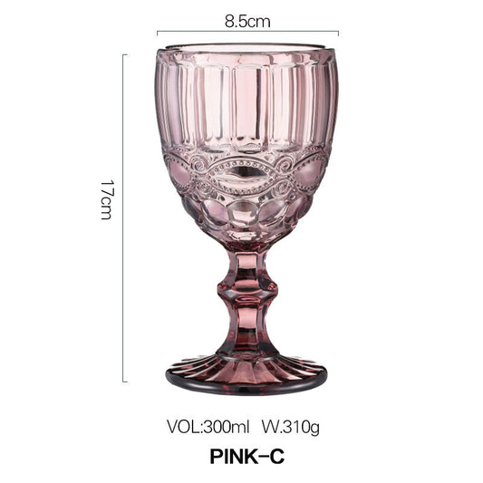 Pink French vintage wine glass