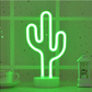 LED Cactus Neon Sign Lights with Stand Base - Battery or USB Powered Neon Lights for Bedroom, Baby Room, Weddings, Parties, and More