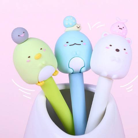 3D Cute Silicone Anima lsumikko gurashi Gel Pen 0.5mm Black Ink