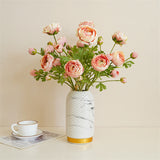 Artificial Peony Silk Fake Flower Bouquets-Pink