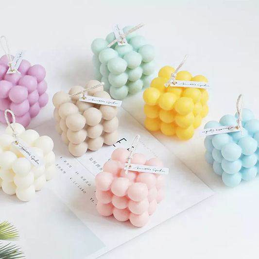 Blue Wind Chimes 328g Bubble Cube Candle