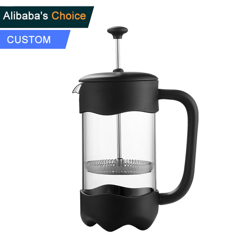 "Best Quality Black Color Coffee Press High  Borosilicate Glass French Press Plastic French Press Coffee Maker"