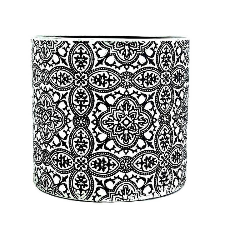 Black Bond Ceramic Flowerpot - Modern Design Style, Eco-Friendly, Round Shape, 13.5x13.5x12.5 CM