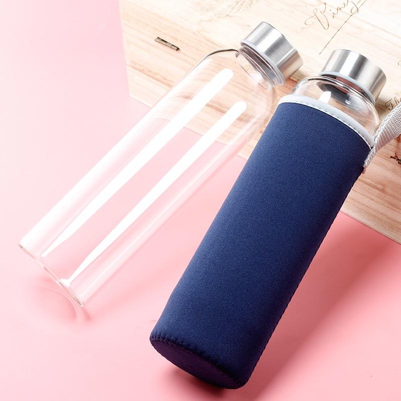 Smoothie 500ml High Borosilicate Water Bottle Blue