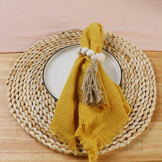 100% Cotton Pastoral Napkin 42x42cm Golden Yellow