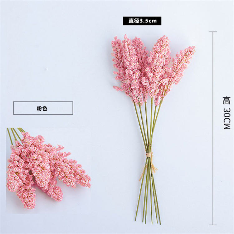 Artificial Corn Ears Flower Bunches Wheat Ear Stalk-Pink