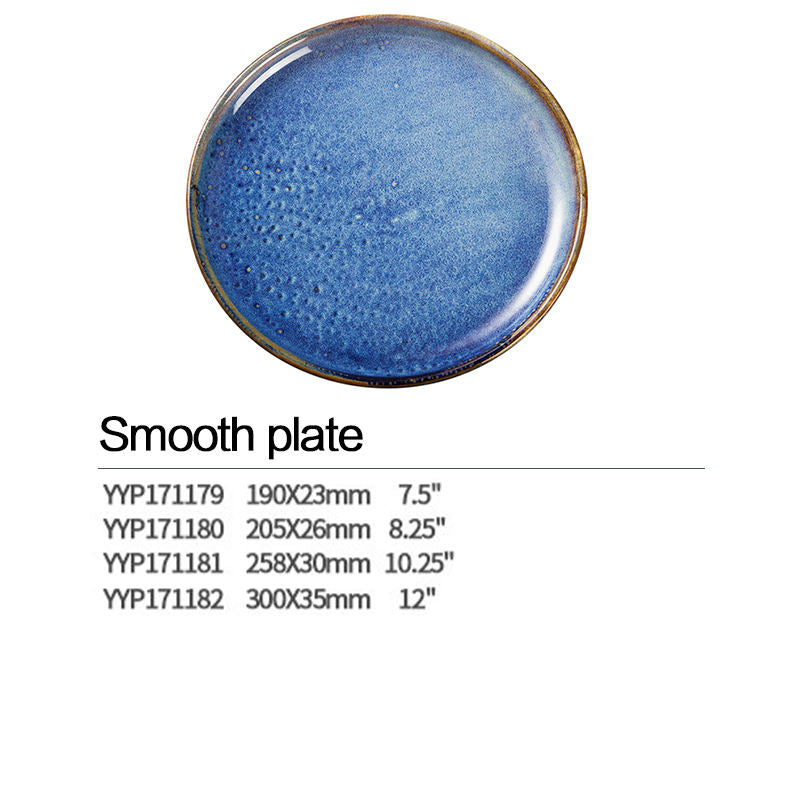 7.5inch Blue fambe smooth plate