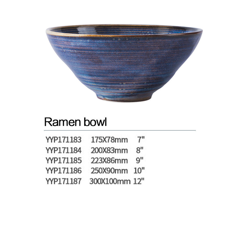 7inch Blue fambe ramen bowl