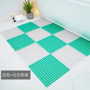 Bamboo Bath Mat Non-Skid Water-Repellent Runner Rug For Bathroom Natural Wood Bathroom Shower Foot Carpet Non Slip Fabric