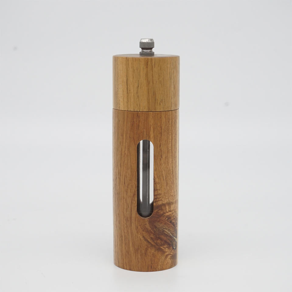 "Premium 6-Inch Acacia Wood Salt and Pepper Grinder Set – Elegant and Durable Seasoning Mills"