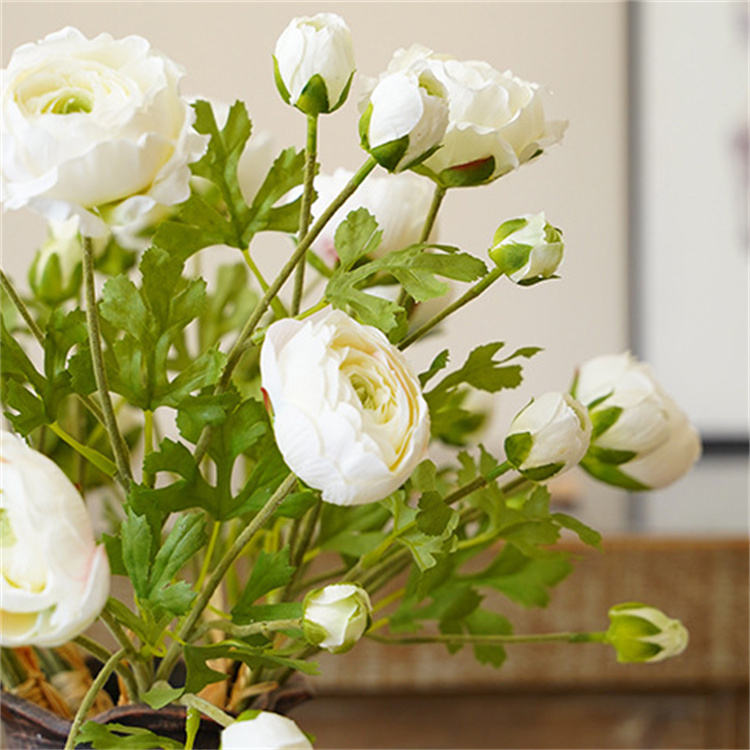 Artificial Peony Silk Fake Flower Bouquets-White