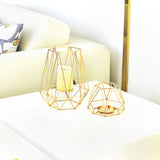 Metal plating/painted candle holder set