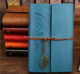 Vintage PU Leather Cover Loose Leaf Blank Journal Notebook travel Spiral Notebook