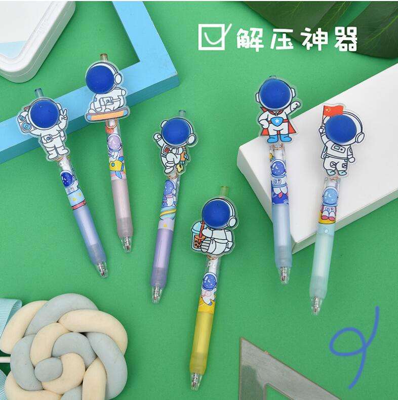 36pcs display box packing cartoon pressure reduced gel pen with cute soft hip
