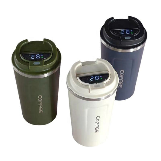 Intelligent temperature display coffee cup 510Ml stainless steel double wall travel office coffee vacuum cup with cover