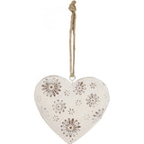 Hanging Metal Heart White, 7cm