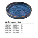 7 inch Blue fambe water ripple plate