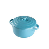 Round Mini Casserole Blue Ceramic Jar