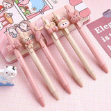 Cute cartoon bear fox cute girl design retractable gel ink pen