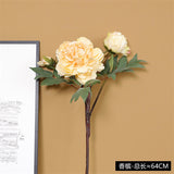 Artificial Flowers Fake Peony Silk Bouquet-Champagne