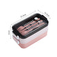 Pink Plastic Lunch Box Set Durable and Stylish Lunch Boxes for Kids and Adults Food Storage Containers with Leak-Proof Lids for School Office and Travel Use