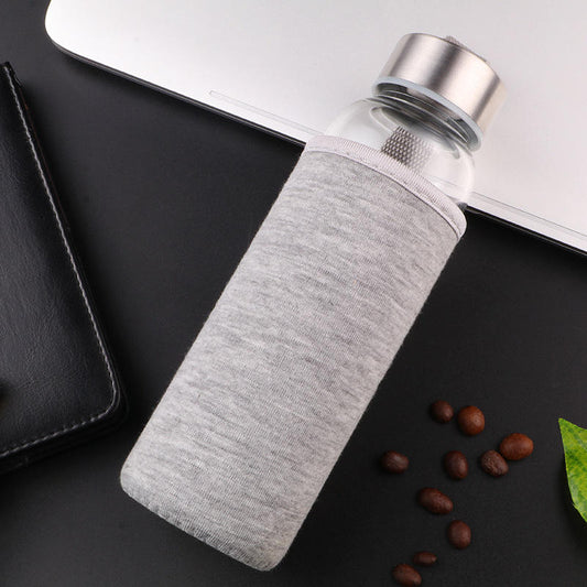 Smoothie 500ml High Borosilicate Water Bottle Grey