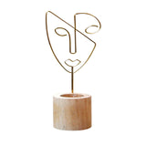 Northern European modern home decoration abstract art facial makeup Candlestick simple wind metal iron wooden candle cup