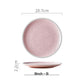 8-inch Pink Plate with Black Spots Ceramic Plate for Home Dining Table Decorative Plate for Serving Food and Table Settings Unique Design with Glossy Finish and Durable Material