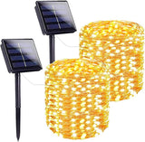 Solar String Lights Outdoor LED - 22m Super Bright Waterproof Copper Wire Fairy Lights, 8 Modes, 200 LEDs, IP44, 2700K Warm White, 2V Input, 5000H Lifespan, Soft Warm White, Ideal for Gardens and Patios