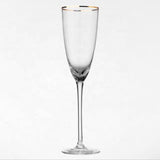 260ml Hammer Champagne Glass Clear with Gold Rim