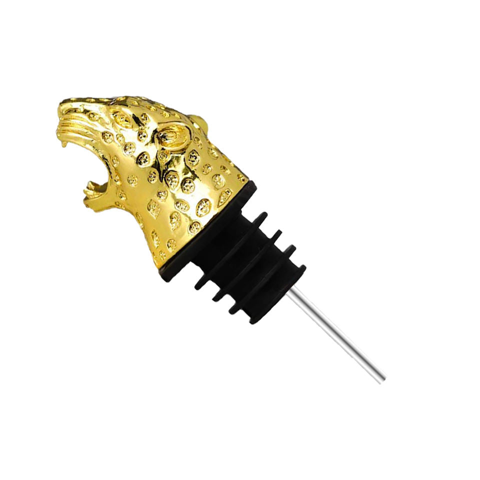 Gold leopard oil & wine pourer