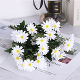 Artificial Silk Daisy Flower Bouquet-White