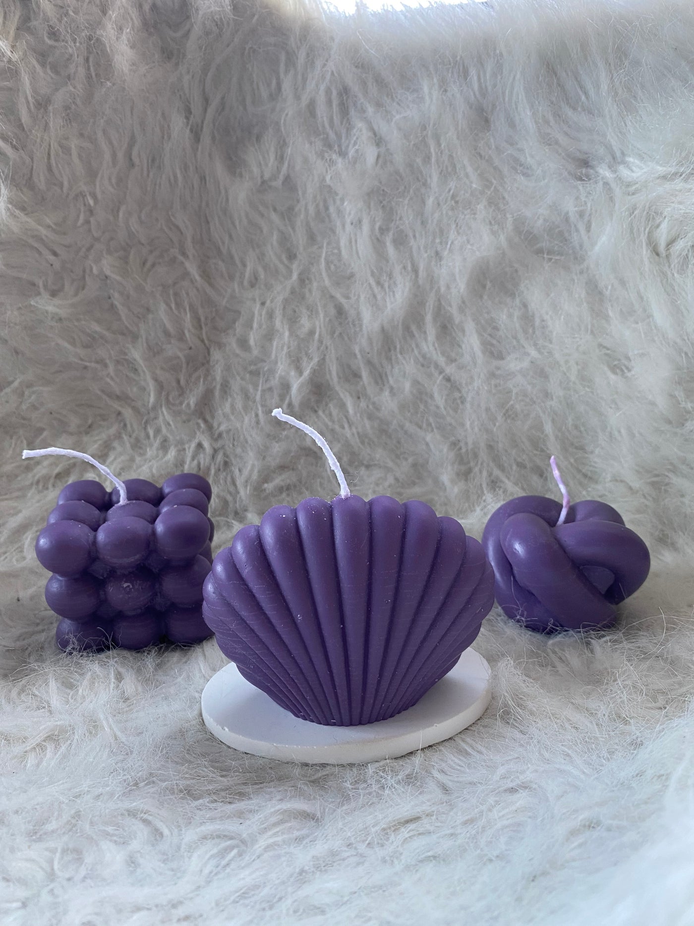 Purple Knot Soy Candle - Handmade