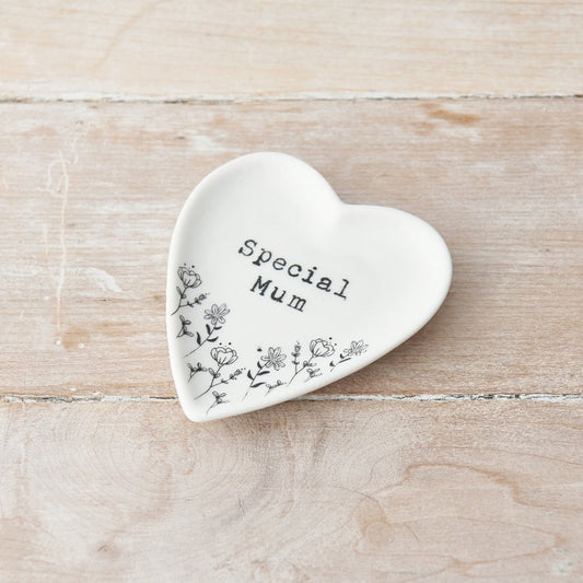 Mum Floral Heart Dish, 10cm