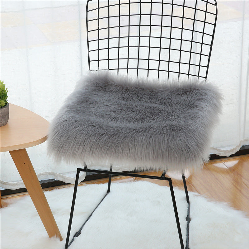 dark gray 35*35cm real lambswool chair pad,pieces