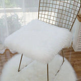 white 35*35cm real lambswool chair pad,pieces