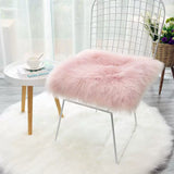 light pink 35*35cm real lambswool chair pad,pieces